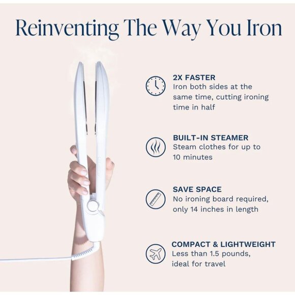 Nori The Nori Press Iron Steamer in White Iron Steam Clothes - Picture 5 of 12